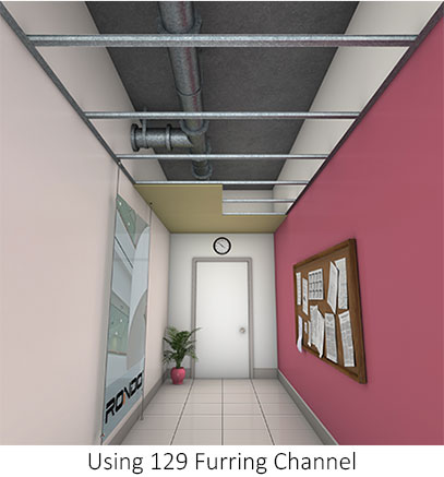 Rondo KEY-LOCK 129 Furring Channel System key-lock ceiling corridor blog 129 407